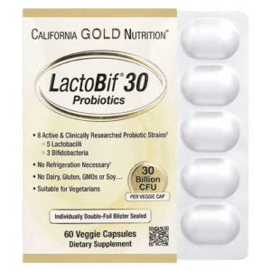 California Gold Nutrition, LactoBif® 30 Probiotics, 30 Billion CFU, 60 Veggie Capsules
