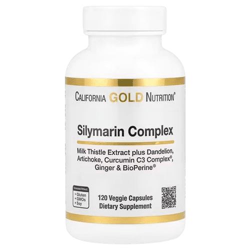 California Gold Nutrition, Silymarin Complex, Milk Thistle Extract Plus Dandelion, Artichoke, Curcumin C3 Complex®, Ginger, and BioPerine®, 120 Veggie Capsules