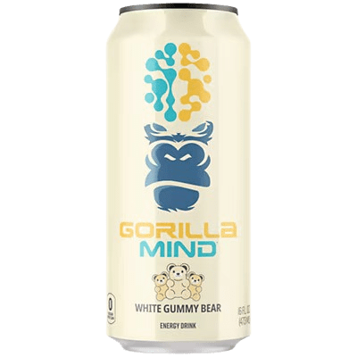 Gorilla Mind Energy Drink – White Gummy Bear (12 Drinks, 16 fl. oz. Each)