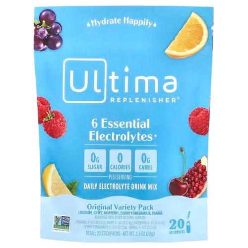 Ultima Replenisher, 6 Essential Electrolytes, Daily Electrolyte Mix, Variety Pack, 20 Stickpacks