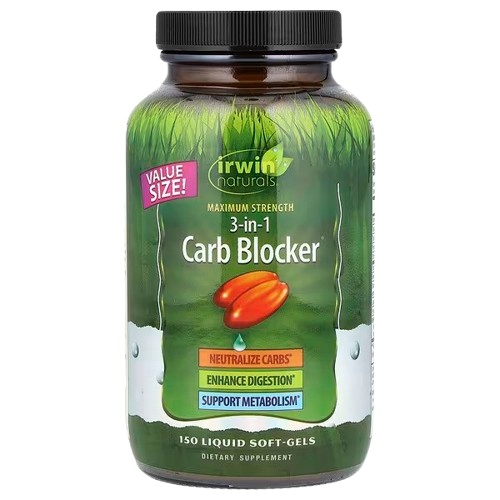 Irwin Naturals, 3-in-1 Carb Blocker®, Maximum Strength, 150 Liquid Soft-Gels