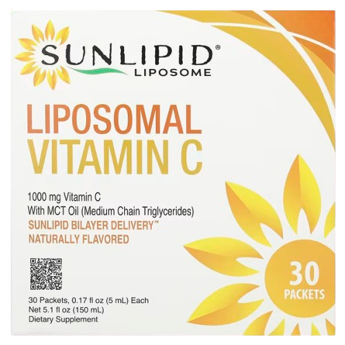 Sunlipid, Liposomal Vitamin C with MCT Oil, 30 Packets, 0.17 fl oz (5 ml) Each