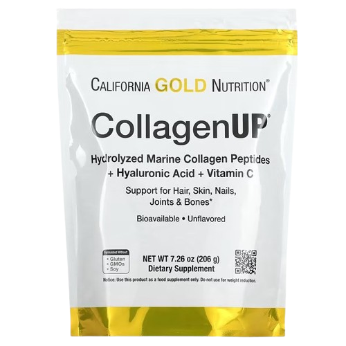 California Gold Nutrition, CollagenUP®, Hydrolyzed Marine Collagen Peptides with Hyaluronic Acid and Vitamin C, Unflavored, 7.26 oz (206 g)