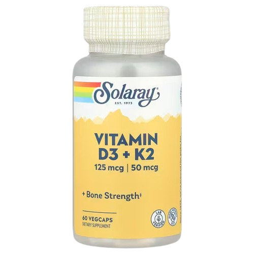 ezgif-2c4e6602658654-removebg-preview (1) Solaray, Vitamin D3 + K2, 60 VegCaps