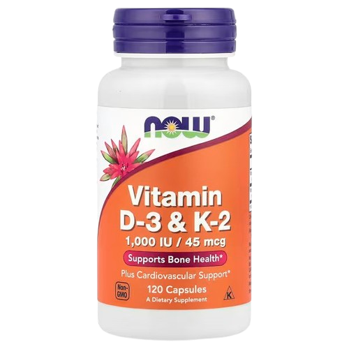 NOW Foods, Vitamin D-3 & K-2, 120 Capsules