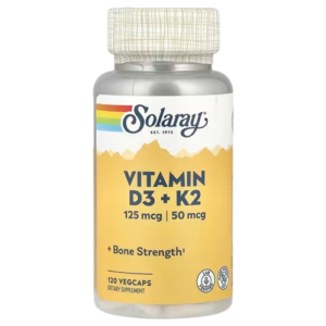 Solaray, Vitamin D3 + K2, 120 VegCaps