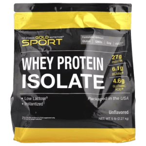 California Gold Nutrition, Sport, Whey Protein Isolate, Unflavored, 5 lb (2.27 kg)