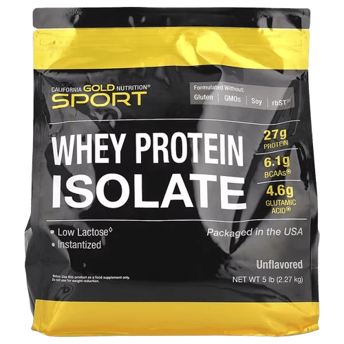 California Gold Nutrition, Sport, Whey Protein Isolate, Unflavored, 5 lb (2.27 kg)