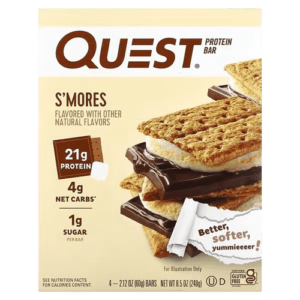 image-removebg-preview (16) Quest Nutrition, Protein Bar, S'Mores, 4 Bars, 2.12 oz (60 g) Each