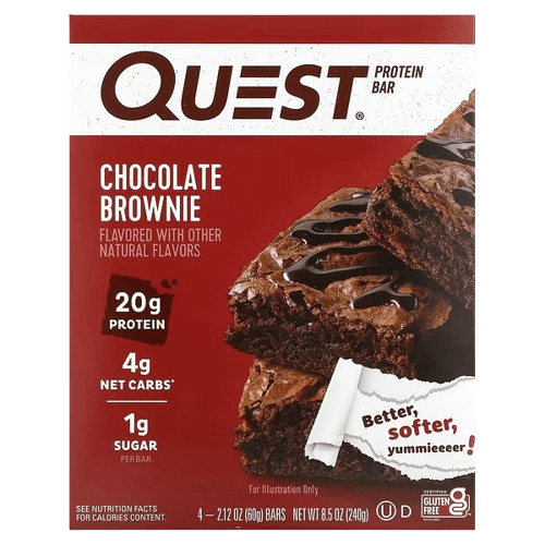 Quest Nutrition, Protein Bar, Chocolate Brownie, 4 Bars, 2.12 oz (60 g) Each