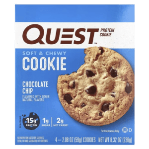 image-removebg-preview (18) Quest Nutrition, Protein Cookie, Chocolate Chip, 4 Cookies, 2.08 oz (59 g) Each