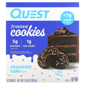 Quest Nutrition, Frosted Cookies, Chocolate Cake, 8 Cookies, 0.88 oz (25 g) Each