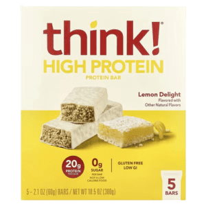 Think !, High Protein Bars, Lemon Delight, 5 Bars, 2.1 oz (60 g) Each