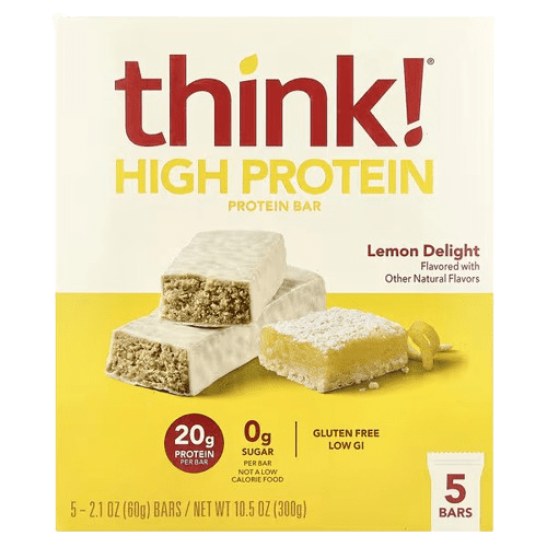 image-removebg-preview (20) Think !, High Protein Bars, Lemon Delight, 5 Bars, 2.1 oz (60 g) Each
