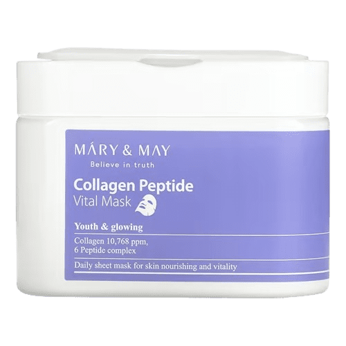 image-removebg-preview (21) Mary & May, Collagen Peptide, Vital Beauty Mask, 30 Sheets , 14.1 oz (400 g) Each