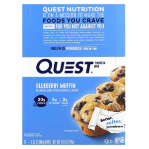 Quest Nutrition, Protein Bar, Blueberry Muffin, 12 Bars, 2.12 oz (60 g) Each