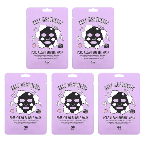 G9skin, Self Aesthetic, Pore Clean Bubble Beauty Mask, 5 Sheets, 0.78 fl oz (23 ml) Each