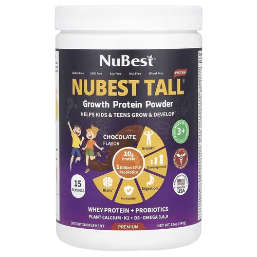 NuBest, NuBest Tall®, Growth Protein Powder, For Kids & Teens 3+, Chocolate, 12 oz (340 g)