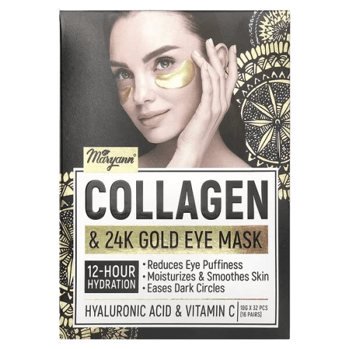 image-removebg-preview (33) MaryAnn Organics, Collagen & 24K Gold Eye Mask, 32 Pieces, (10 g) Each