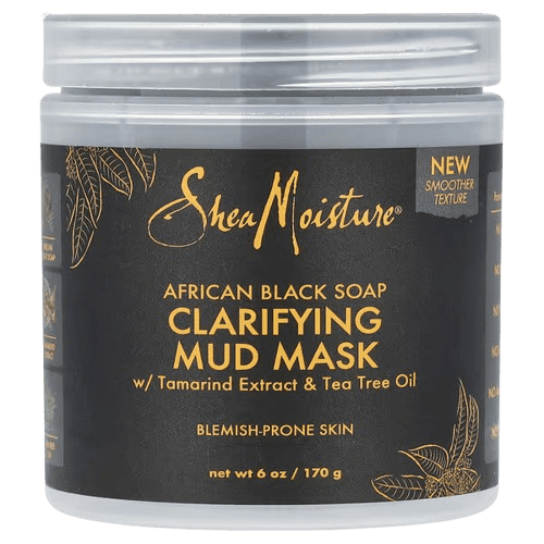 SheaMoisture, African Black Soap, Clarifying Mud Beauty Mask w/ Tamarind Extract & Tea Tree Oil, 6 oz (170 g)