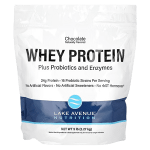 image-removebg-preview (34) Lake Avenue Nutrition, Whey Protein + Probiotics, Chocolate, 5 lb (2.27 kg)