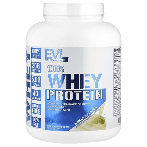 EVLution Nutrition, 100% Whey Protein, Vanilla Ice Cream, 5 lb (2,268 kg)