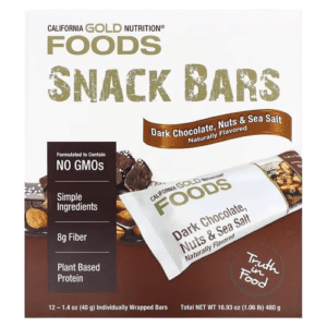 image-removebg-preview (43) California Gold Nutrition, Foods, Dark Chocolate, Nuts, & Sea Salt Snack Bars, 12 Bars, 1.4 oz (40 g) Each