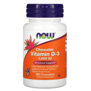 NOW Foods, Chewable Vitamin D-3, Natural Fruit Flavor, 1,000 IU, 180 Chewables
