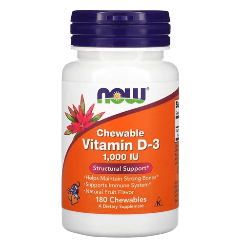 image-removebg-preview (45) NOW Foods, Chewable Vitamin D-3, Natural Fruit Flavor, 1,000 IU, 180 Chewables
