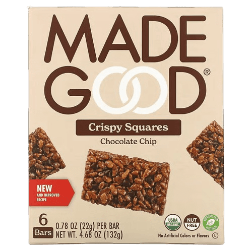 MadeGood, Crispy Squares, Chocolate Chip, 6 Bars, 0.78 oz (22 g) Each