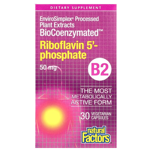 image-removebg-preview (48) Natural Factors, BioCoenzymated™, B2, Riboflavin 5'-Phosphate, 50 mg, 30 Vegetarian Capsules