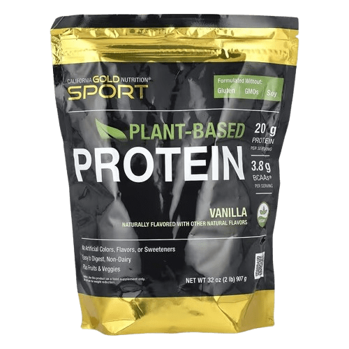 California Gold Nutrition, Sport, Vegan Protein with Pea Protein Isolate and Brown Rice Protein, Vanilla, 2 lb (907 g)
