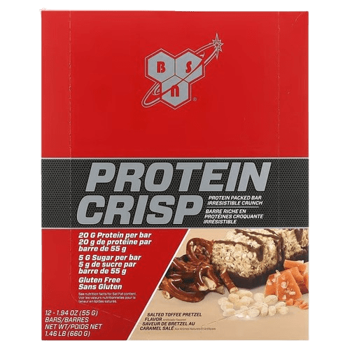 BSN, Protein Crisp, Salted Toffee Pretzel, 12 Bars, 1.94 oz (55 g) Each