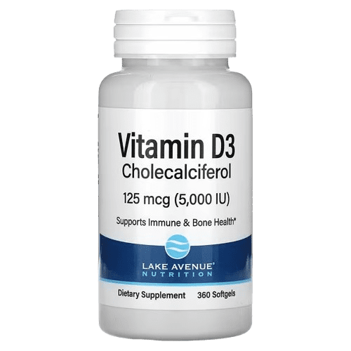 image-removebg-preview (60) Lake Avenue Nutrition, Vitamin D3, 125 mcg (5,000 IU), 360 Softgels