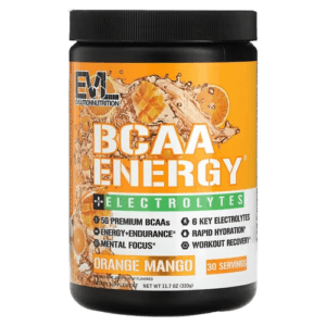 image-removebg-preview (62) EVLution Nutrition, BCAA Energy Plus Electrolytes, Orange Mango, 11.7 oz (333 g)