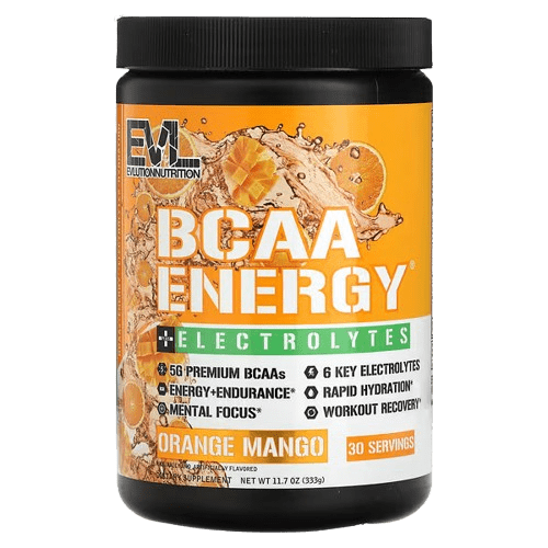 image-removebg-preview (62) EVLution Nutrition, BCAA Energy Plus Electrolytes, Orange Mango, 11.7 oz (333 g)