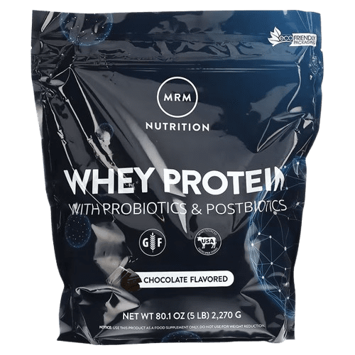 image-removebg-preview (65) MRM Nutrition, Whey Protein with Probiotics & Postbiotics, Chocolate, 5 lb (2,270 g)
