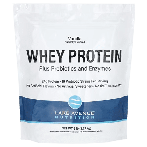 Lake Avenue Nutrition, Whey Protein + Probiotics, Vanilla, 5 lb (2.27 kg)