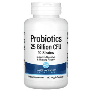 image-removebg-preview (77) Lake Avenue Nutrition, Probiotics, 10 Strain Blend, 25 Billion CFU, 180 Veggie Capsules