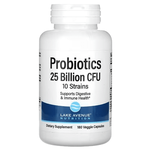 image-removebg-preview (77) Lake Avenue Nutrition, Probiotics, 10 Strain Blend, 25 Billion CFU, 180 Veggie Capsules