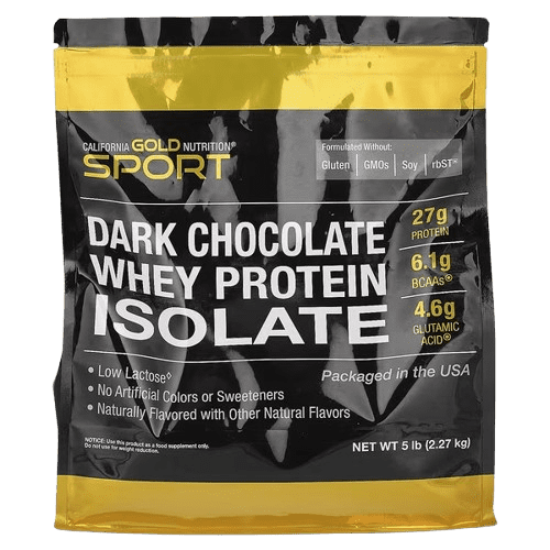 California Gold Nutrition, Sport, Whey Protein Isolate, Dark Chocolate, 5 lb (2.27 kg)