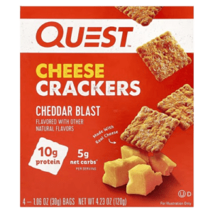 image-removebg-preview (8) Quest Nutrition, Cheese Crackers, Cheddar Blast, 4 Bags, 1.06 oz (30 g) Each